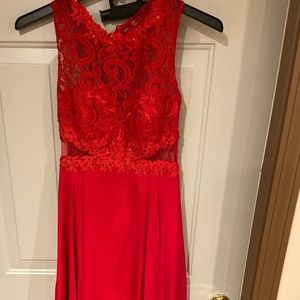 Red Chiffon Formal Dress